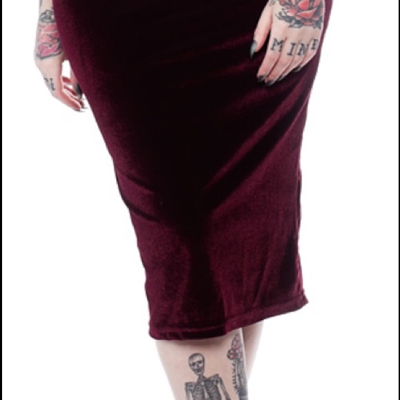 NWT ROCK STEADY BURGUNDY VELVET DRESS XL - Picture 6 of 6